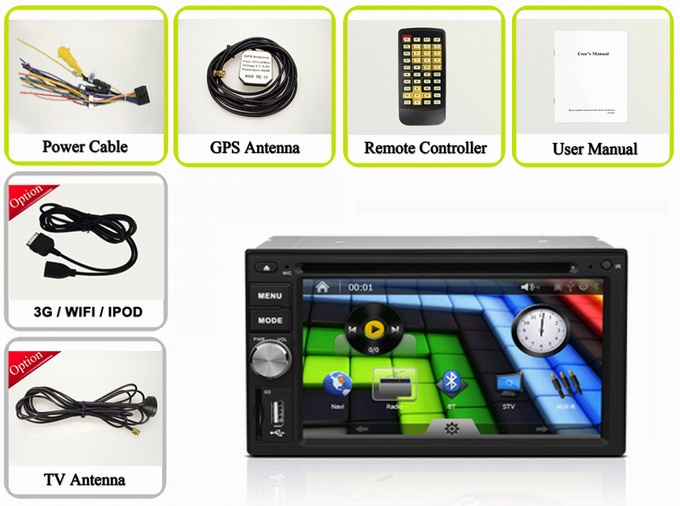 Ouchuangbo Universal car DVD radio with gps systems iPod mp3 player OCB-2616