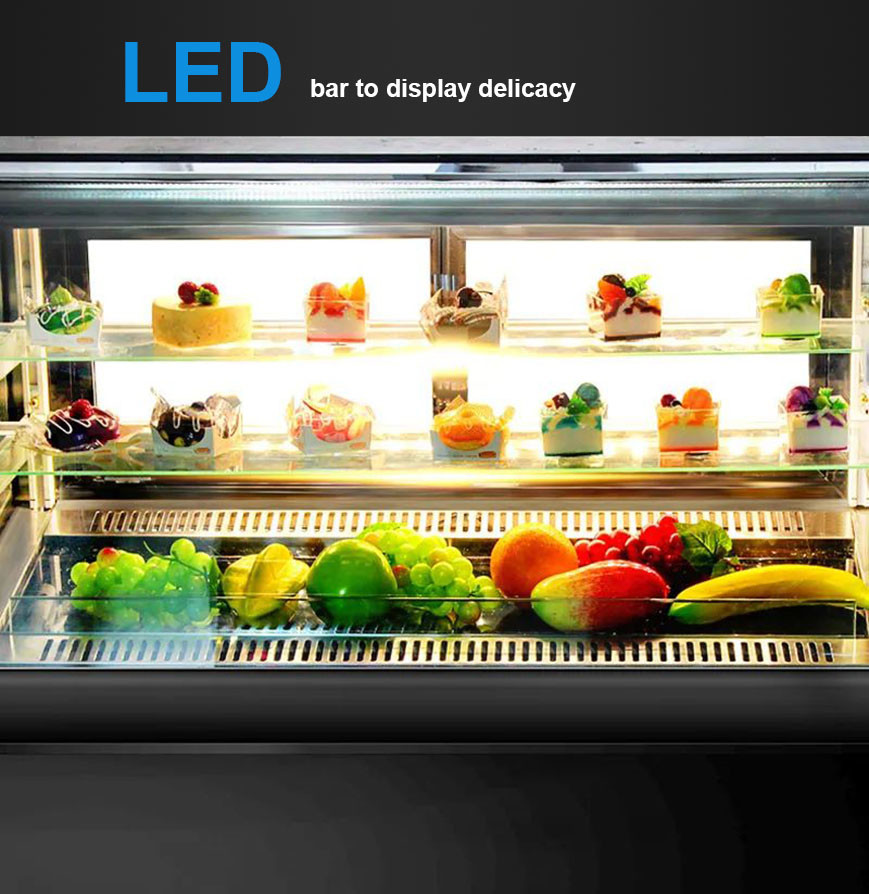 Big Capacity Commercial Cake Showcase Glass Cooler Bakery Display Cabinet Showcase Hcs-18f