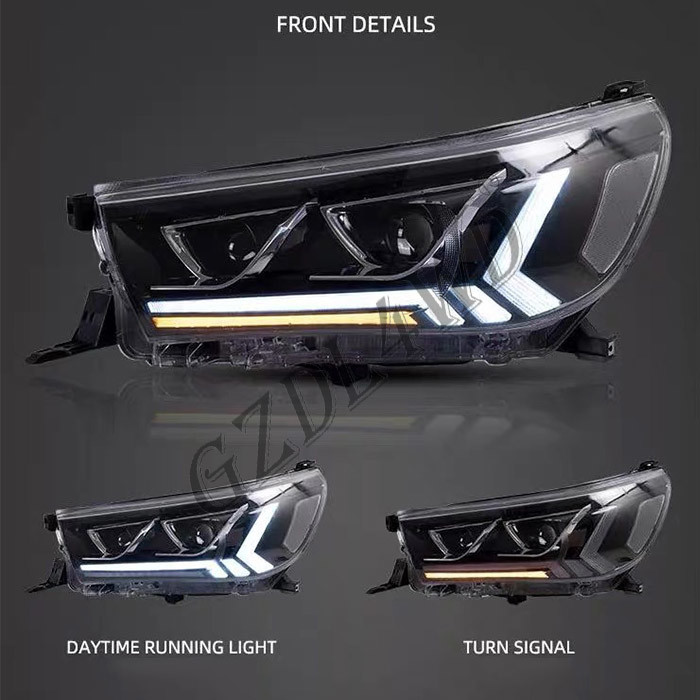 Clear Lens 4x4 Driving Lights , Toyota Hilux Revo Rocco 2015 LED DRL Projector Head Light