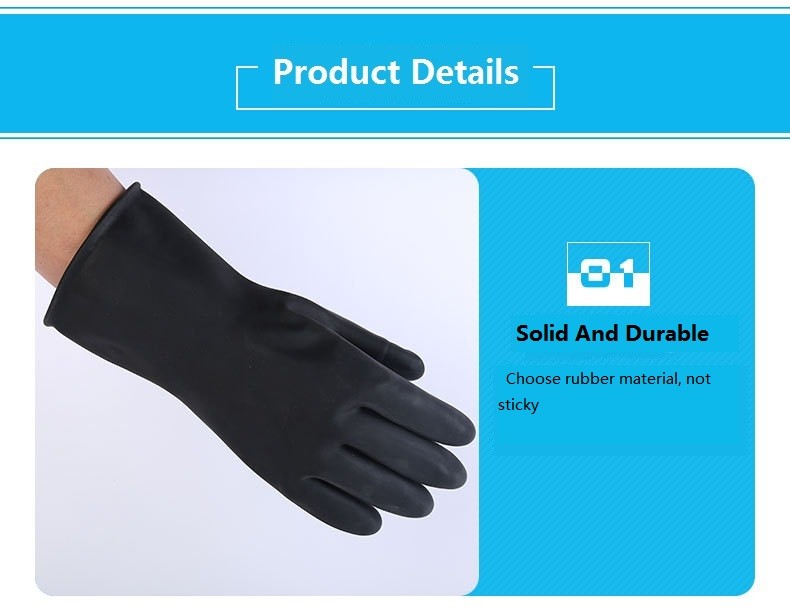 Acid And Alkali Resistant Industrial Gloves Black Rubber Gloves Thickened Chemical Stain And Corrosion Protection Glove