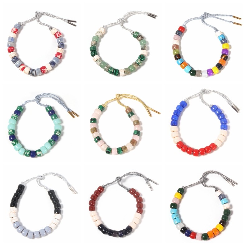 Traditional Black And White Cool Unisex White Turquoise Forte Beads Bracelet