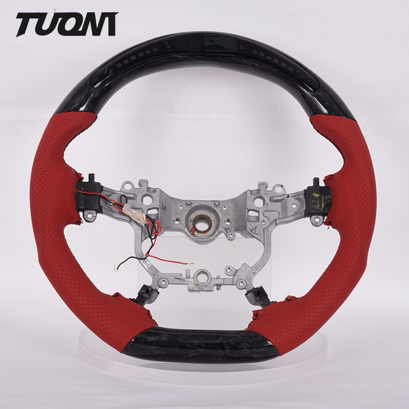 Forged Leather Sports Toyota Carbon Fiber Steering Wheel 350mm OEM ODM