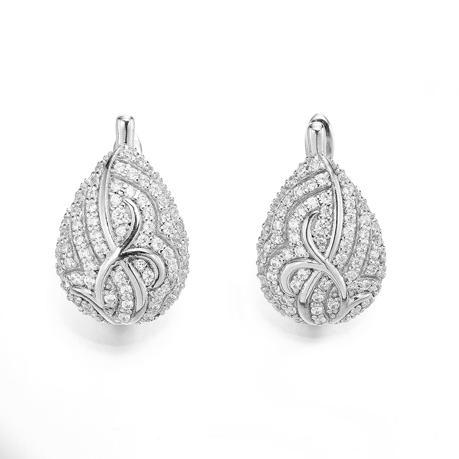 Letters Carved Silver 925 Jewelry Set Ladies Sterling Silver Conch Earrings