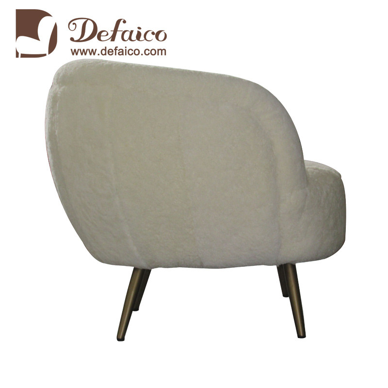 Defaico White Wool Armchair For Restaurant Hotel SGS ISO Approval