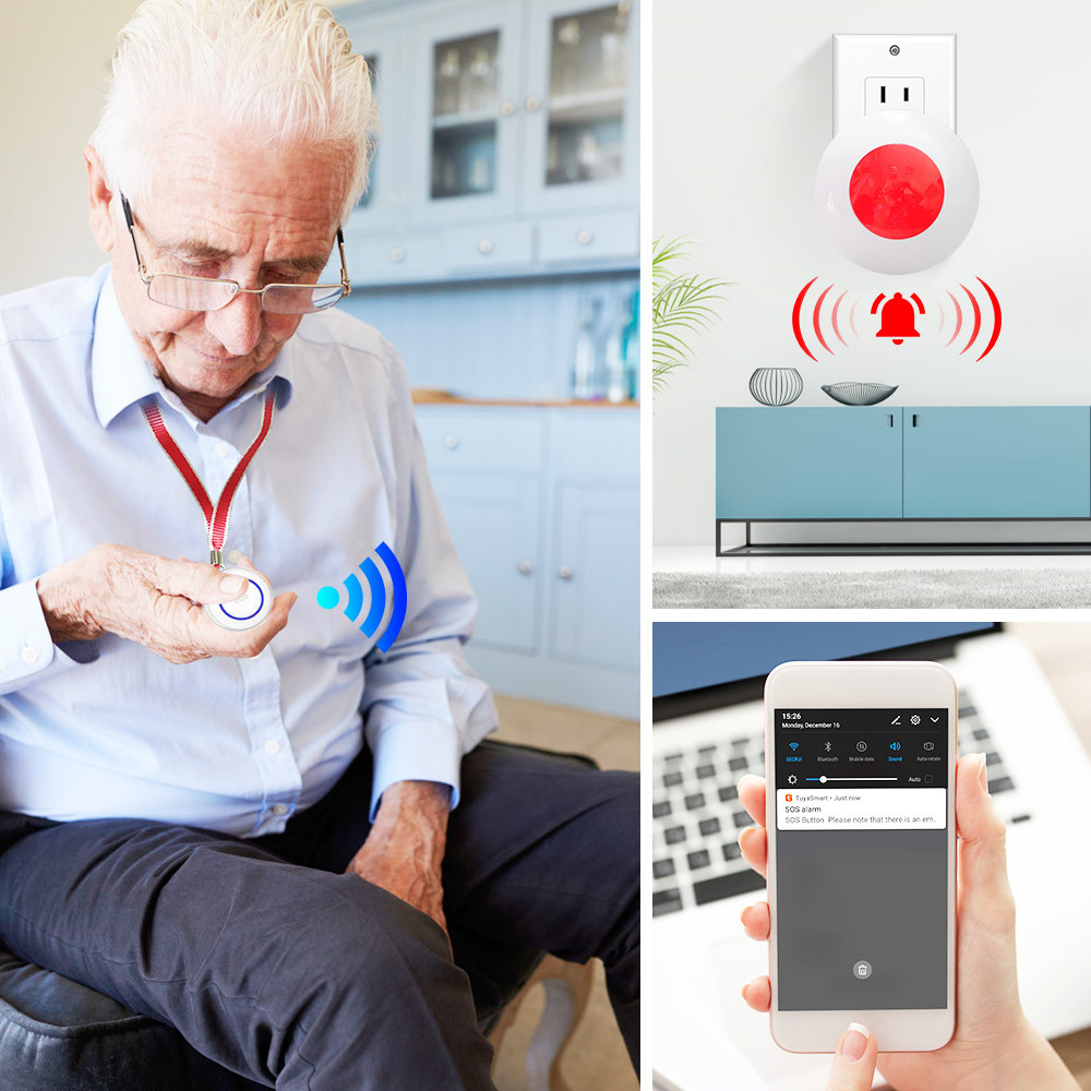 Smartlife Tuya Supplies Emergency Call Wifi Alarm Button Remote Controller Sos Panic Button For Elderly