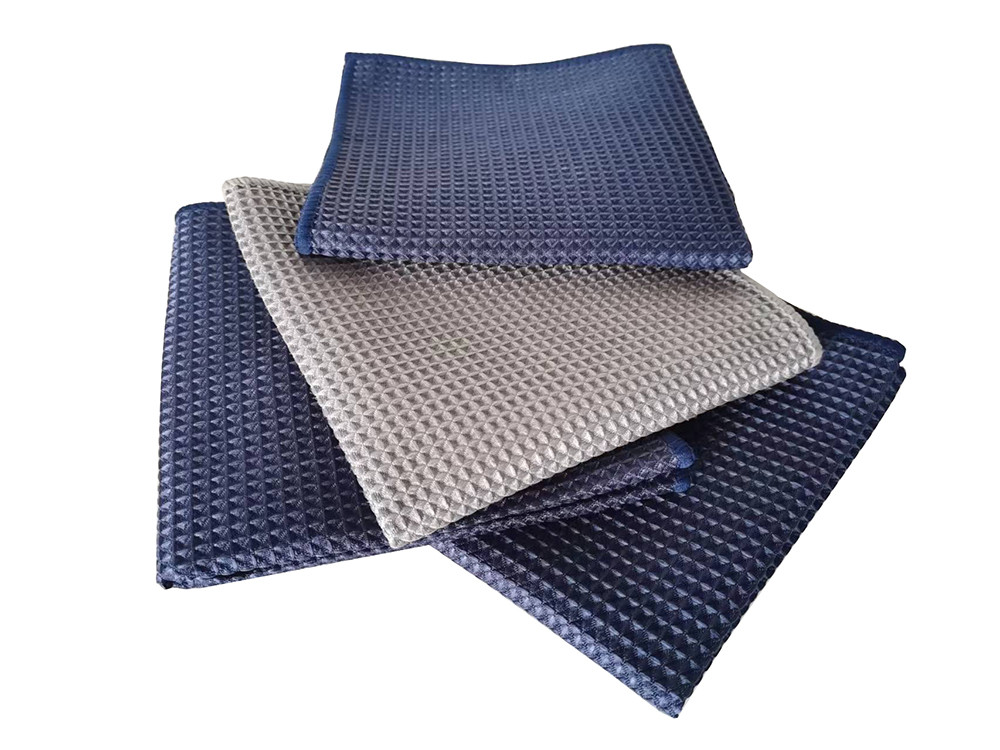 Water Absorbent Waffle Weave Kitchen Towel Dish Cloths Navy Color