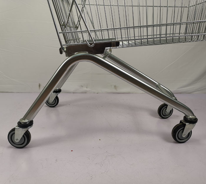 European Style 125L Supermarket Metal Shopping Trolley Anti Theft With 4" PU Wheels