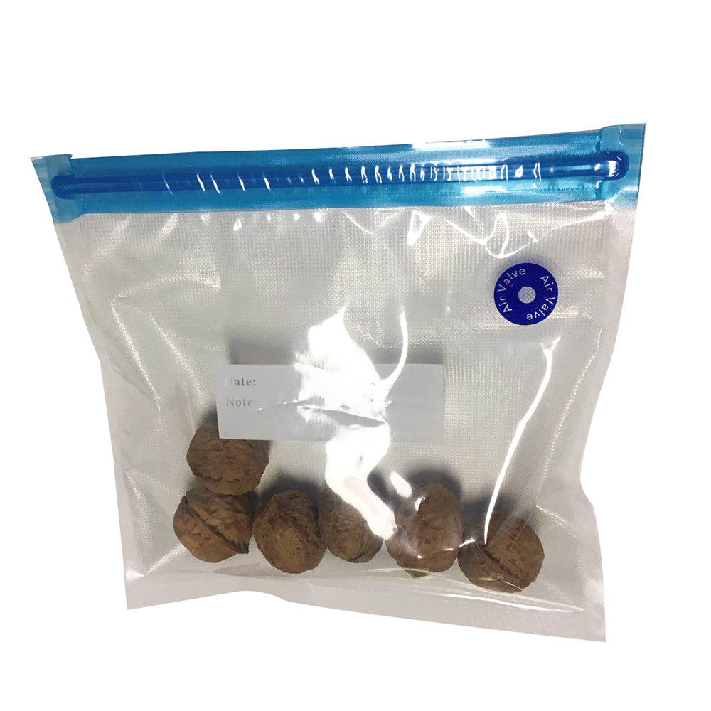 Sandwich Clear Vacuum Seal Bags , 33.9mpa 100UM Xl Vacuum Seal Bags With Air Valve