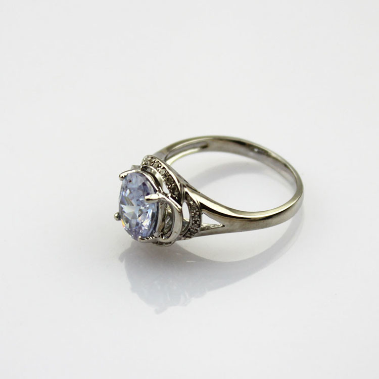 Sterling Silver with Lavender Amethyst Cubic Zirconia Gemstone Ring(R167)