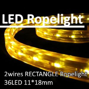 Buy cheap Rectangle 2 wires LED flexible rope light IP44 outdoor/indoor red/yellow/green/blue color product