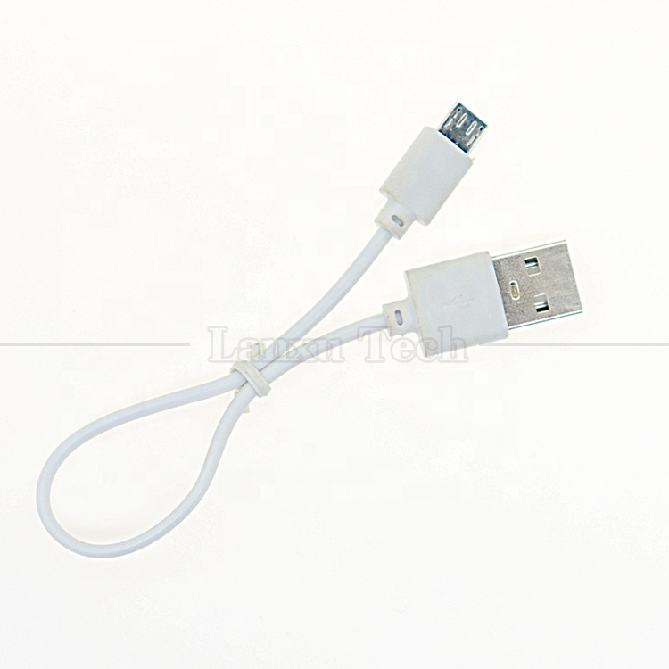 Short Fast Charging 2A Micro V8 USB Charger Cable for Power Bank Tablet Hard Drives