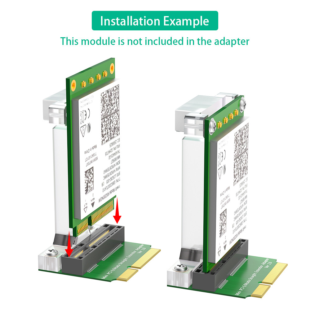 Mini PCI-E/mSATA Adapter (Vertical installation) for 3G/4G, WWAN LTE ,GPS and MSATA card.
