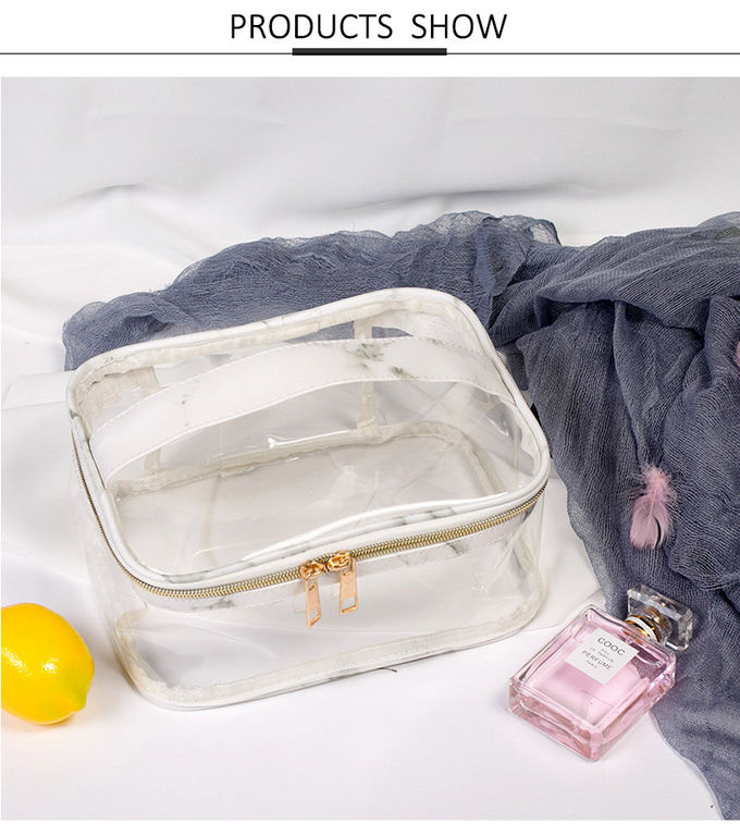 Black Travel Portable Waterproof PVC Makeup Handle Bag