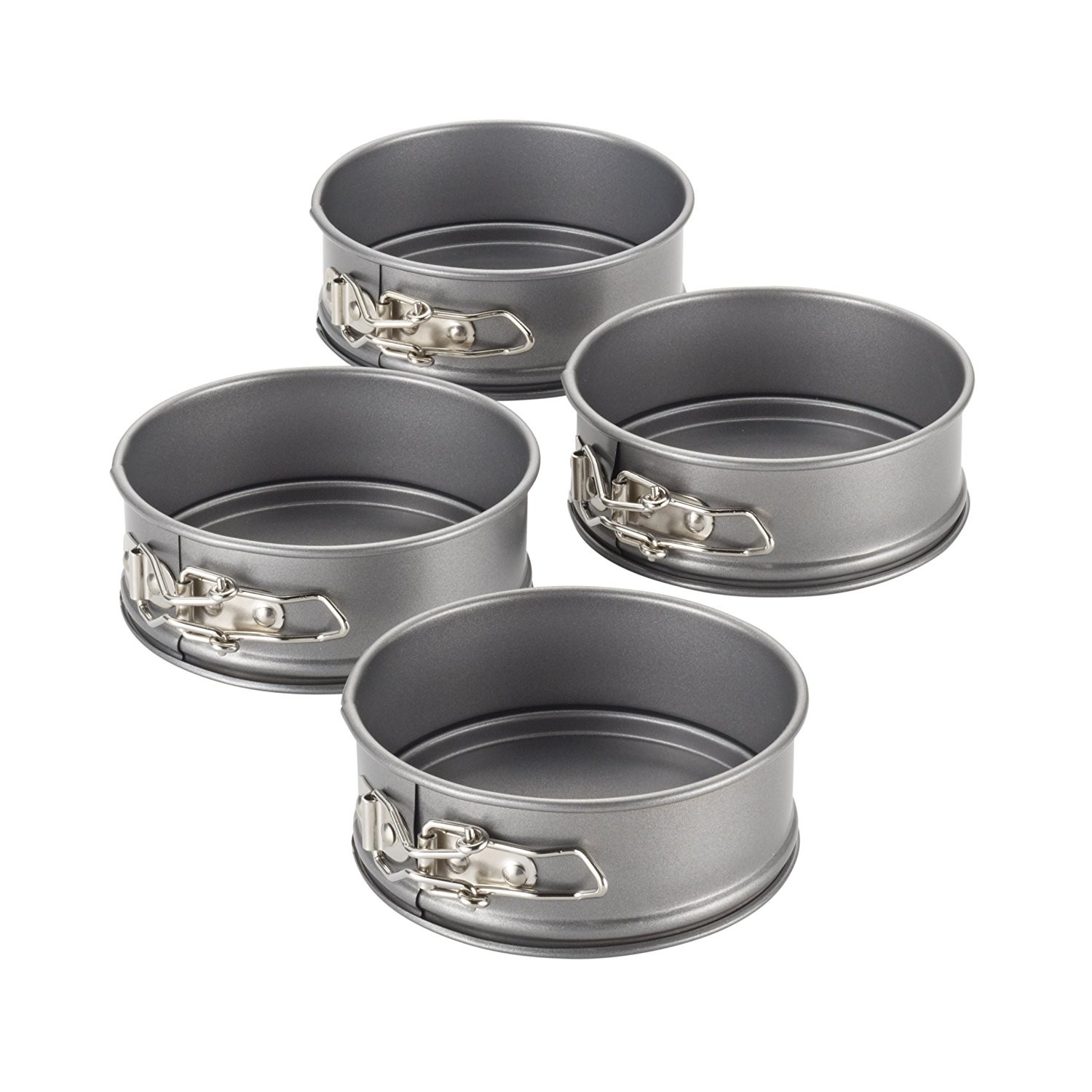 Novelty Nonstick Bakeware 4-Piece Springform Pan Set, Mini, Gray