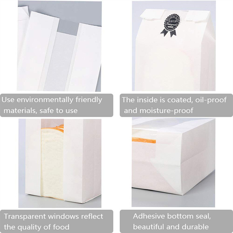 Bopp Flat Bottom Kraft Paper Bags , 12* 32*8.7cm Kraft Baguette Bags