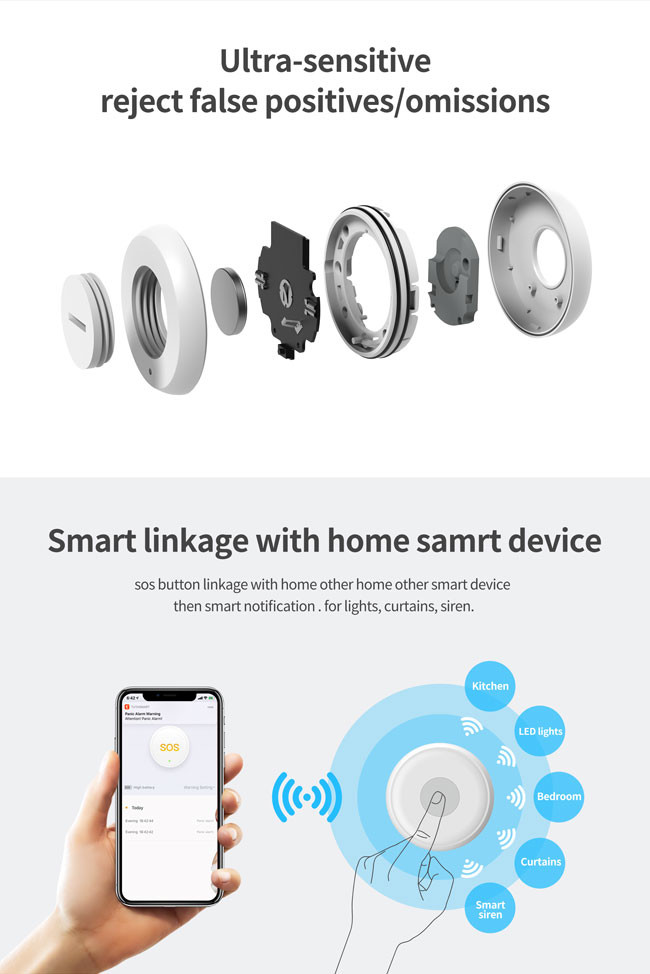 DC 3V Zigbee Smart Button ROHS Home Assistant Zigbee Button