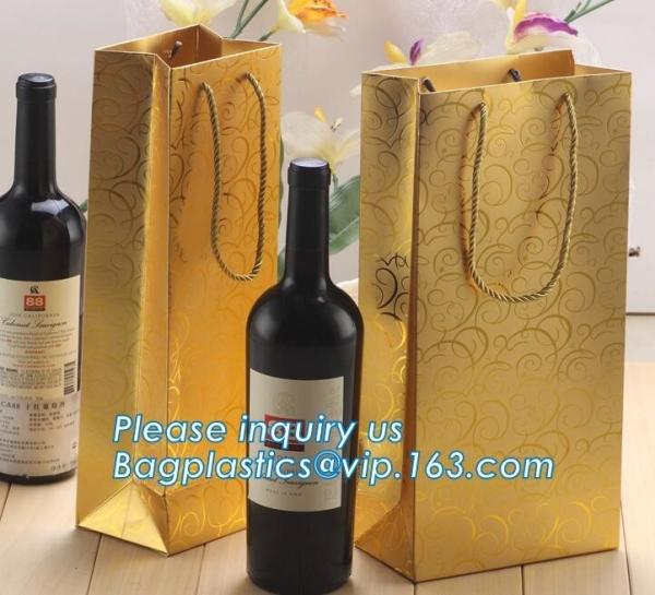 Printed Luxury Wide Base Brown Kraft Paper Carrier Bag,coating black luxury