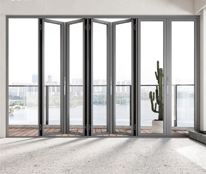 35dB Sound Insulation Glass Bi-Folding Doors For To Service Apartments
