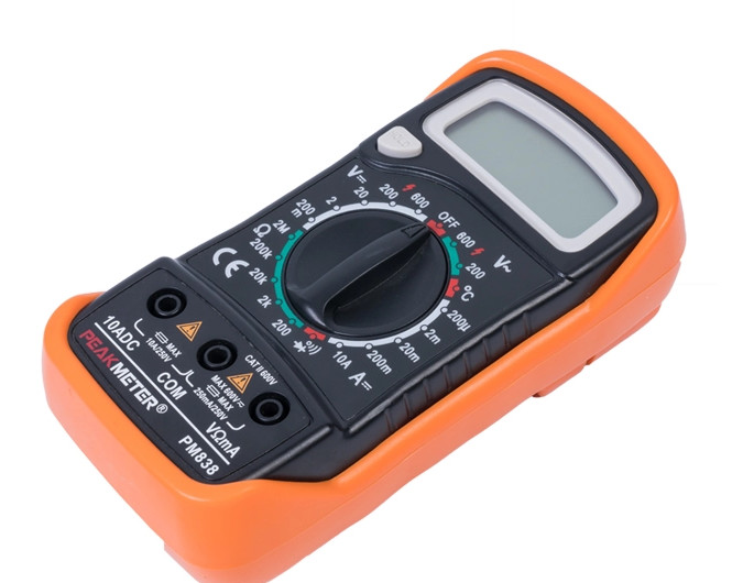 Manual Range Handheld Digital Multimeter Voltage DC Current Resistance Temperature Detection