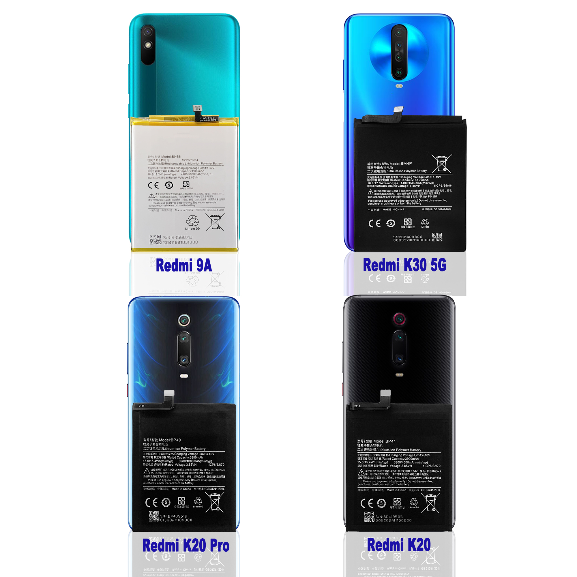 AAA Grade Xiaomi Redmi Original Replacement Battery for 3 3S 3X 4 4X 4A 5 5A 5S 5X M5 6