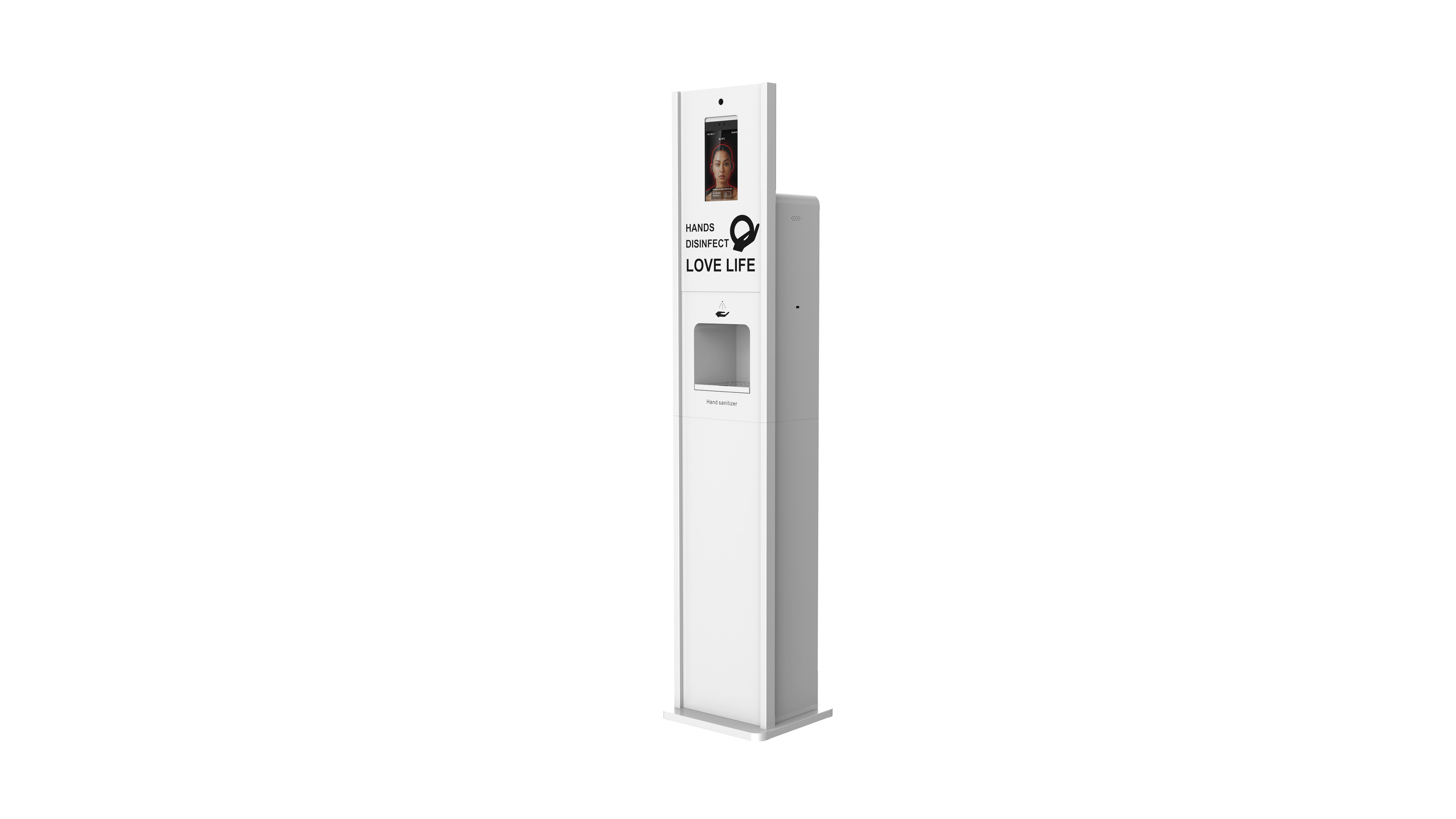 Cold Roll Steel Infrared Temperature Scanner Kiosk With 10 L Hand Dispenser