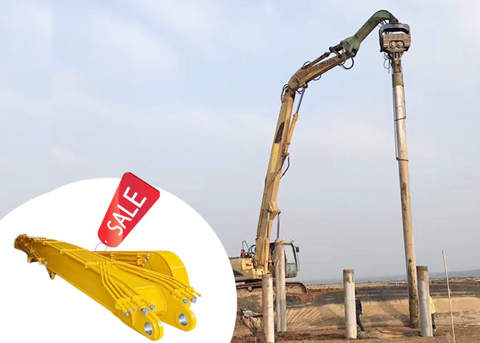 Customized Color Excavator Pile Driving Boom Arm With Hammer Auger Attachment