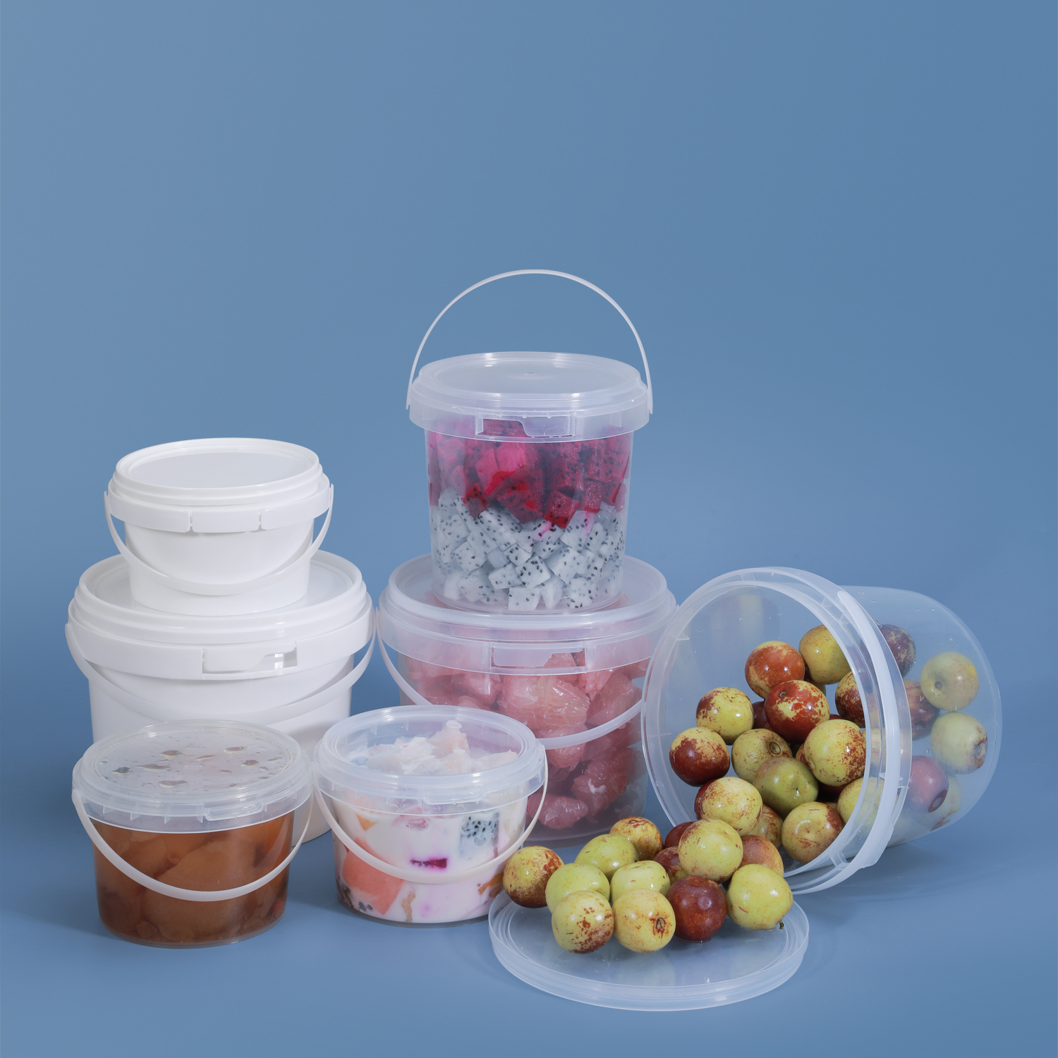 Logo Printing Food Grade White Plastic Buckets and Customizable
