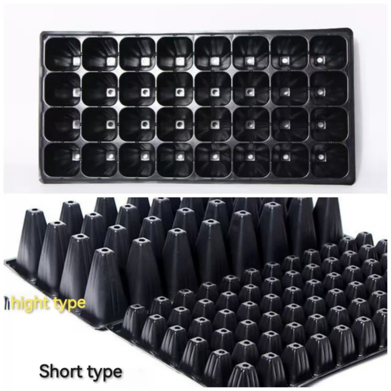 50 Cells Nursery Seedling Tray Black Hydroponics Seed Sprouting Tray