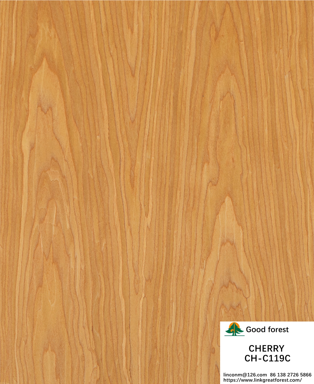 Ev Wood Veneer Of Fancy Crown Grain American Cherry 2850mm Length For Interior Doors China Manufacturer