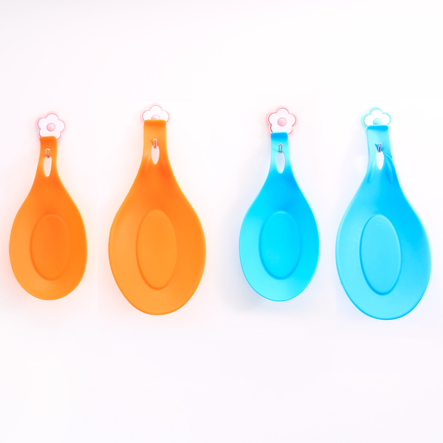 Orange Silicone Spoon Rest Utensil Holder Sustainable Rubber Spoon Rest