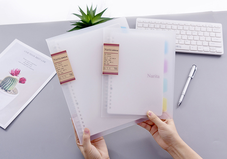 Office and Student A5/B5 40 Sheets Plastic Cover Note Book with Transparent Cover