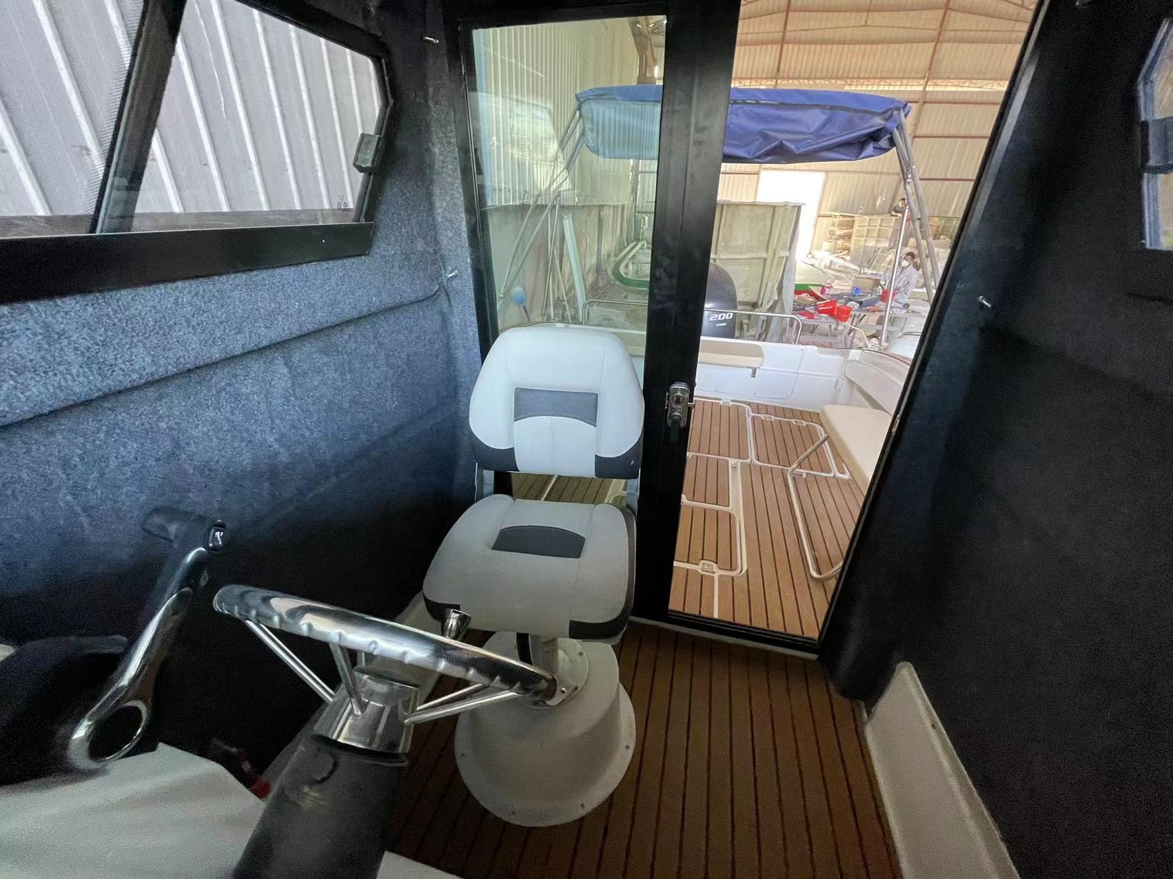 2023 new 25ft FRP Half top fishing boat with cabin in cheap price