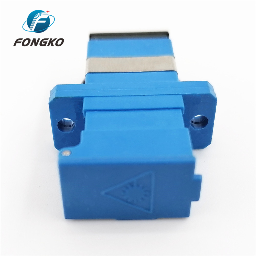 SC/UPC Blue Shell Simplex Adapter With Auto Shutter SM SC Fiber Optic Adapter