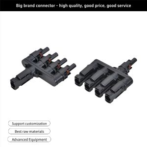 One In Four Solar Panel Connectors Male Female Parallel Branch Connectors ODM