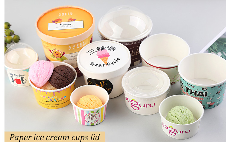 Ice Cream Disposable Paper Cup PLA Coating Biodegradable Yogurt Packaging