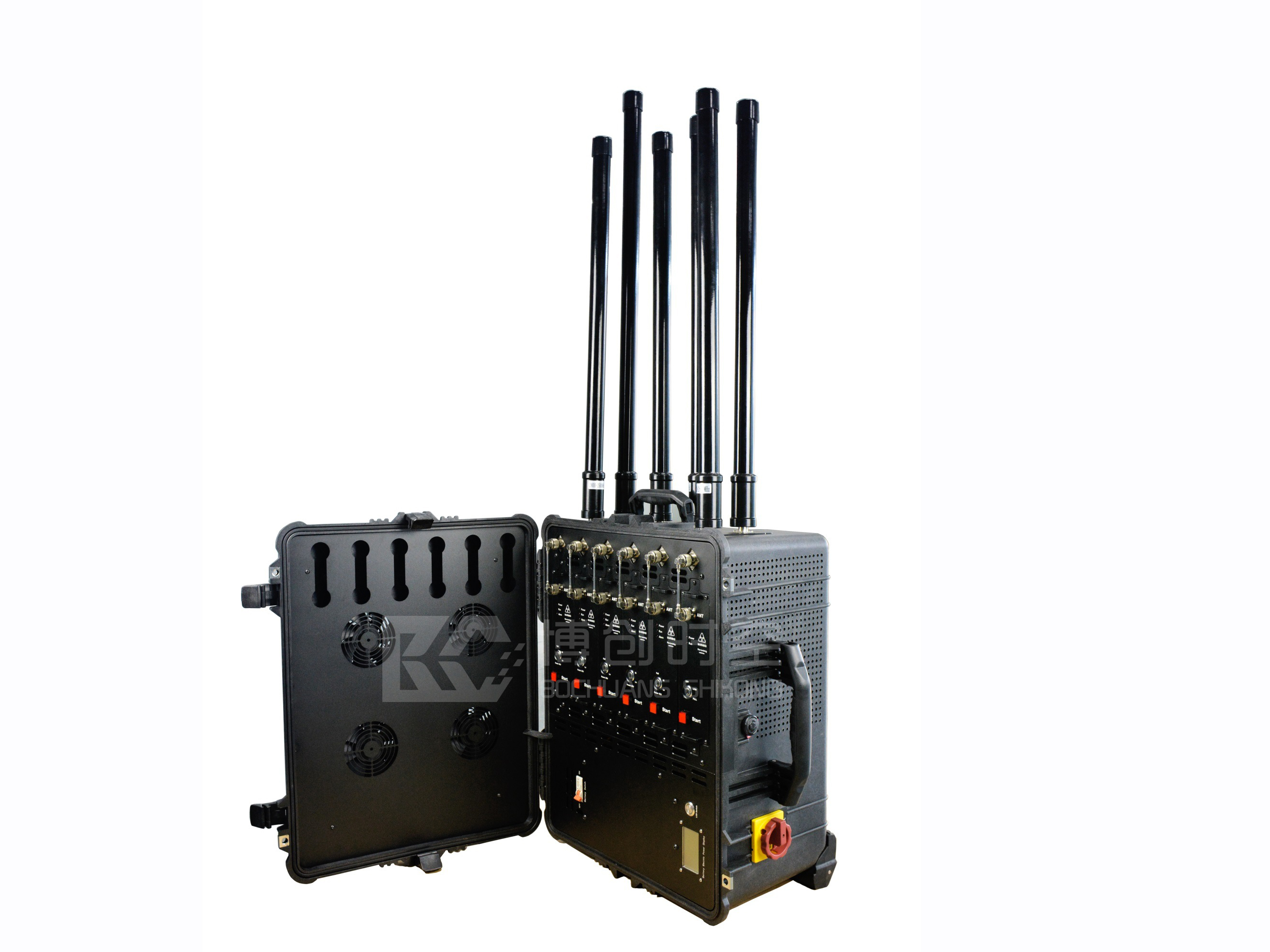 Pull rod trunk high power RF GSM 3G UAV jammer 1500m drive off forced landing UAV jammer