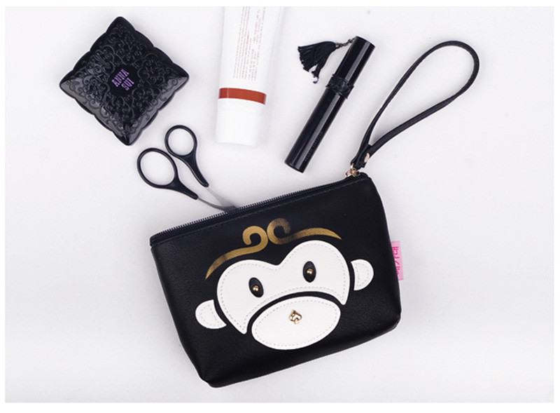 Animal Travel Portable Small PU Leather Cosmetic Toiletry Bag