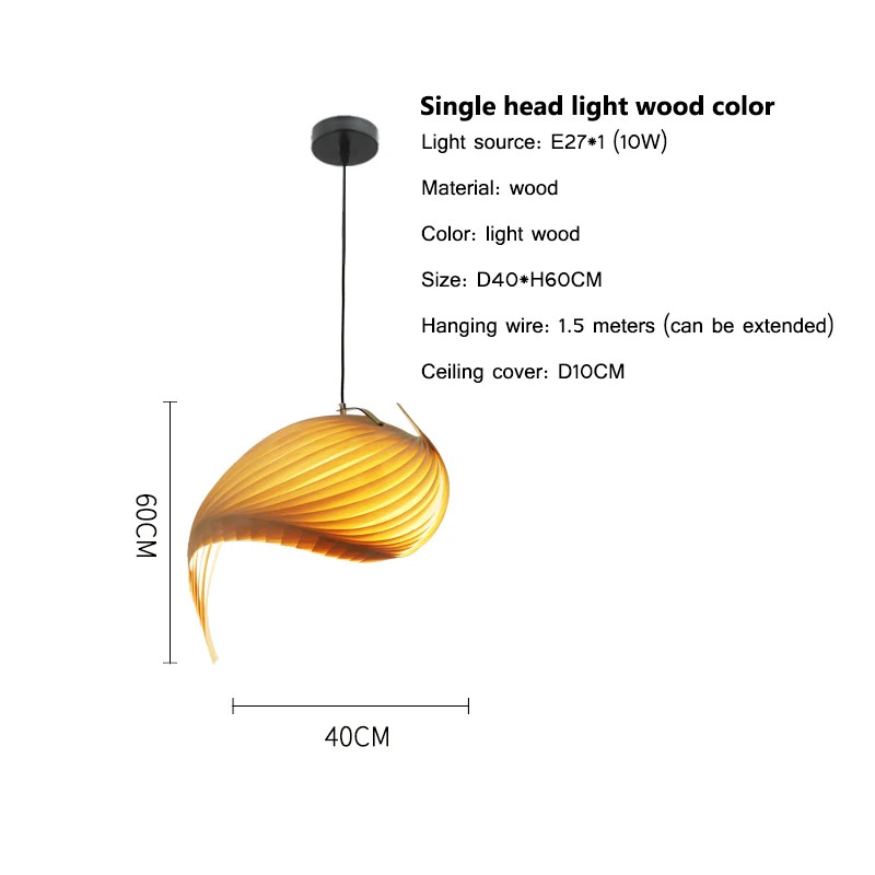 Veneer pendant light Nordic wooden hanging lamp replica design lamp(WH-AP-545)