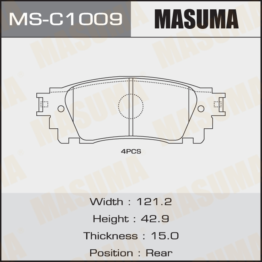 04466-78010 0446658022 044667802079 Brake Pads Set for Lexus ASV40L MS-C1009N MASUMA