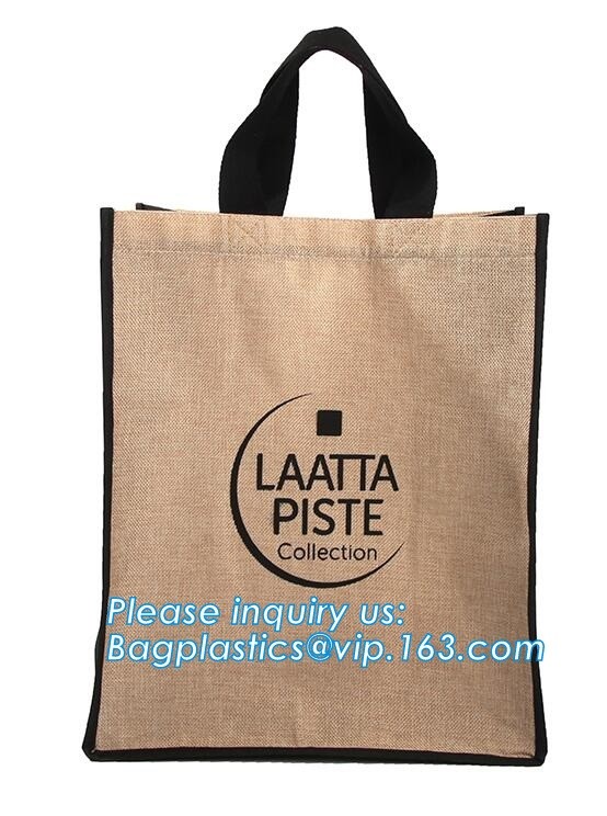 Multifunctional jute bag with low price,Natural Burlap Tote Bags Reusable Jute Bags with Full Gusset,shoulder strap plai