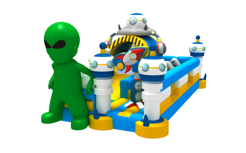 Alien Themed Inflatable Obstacle Game Kids Indoor Bounce House Blow Up Jumping Castle