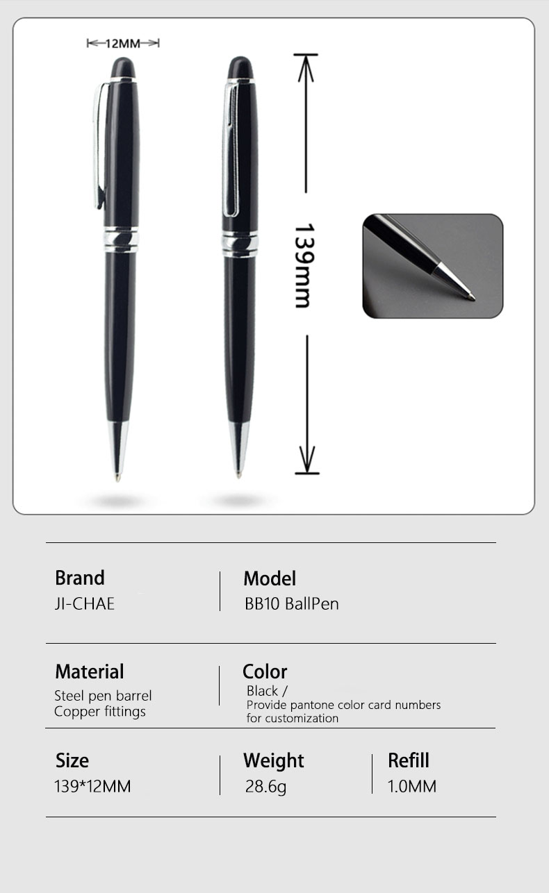 Classic Twist Ballpoint Pen 1.0mm Business Office Metal Ballpoint Signature Pen