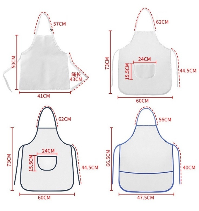 Comfort White Polyester Apron Sublimation Blanks For Adult And Kids Eco Friendly