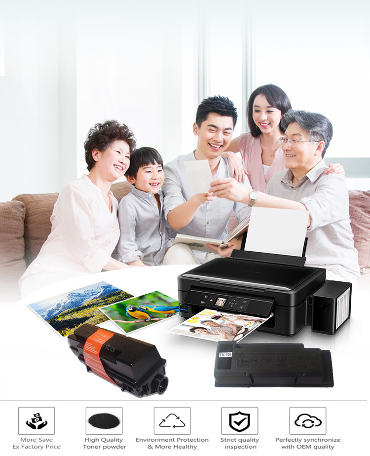 BK Color Kyocera Toner Cartridges TK320 For Kyocera Digital Printer FS 3900DN