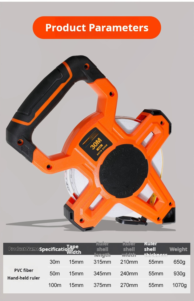 High Strength ABS Housing 50M Engineering Tape Measure With Mechanical Handle