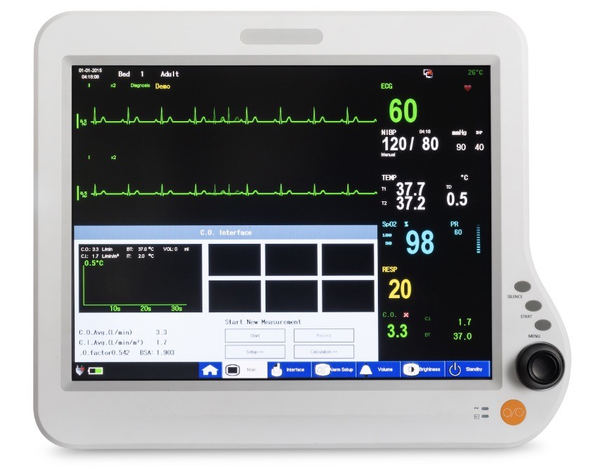 Hospital Bedside ICU Cardiac Monitor For Monitoring Parameters ECG