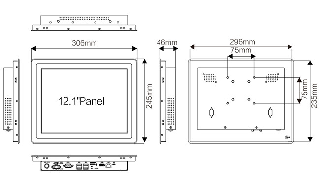 Android 7.1 1.8 GHz Embedded Panel PC , RK3288 Fanless Industrial Panel PC