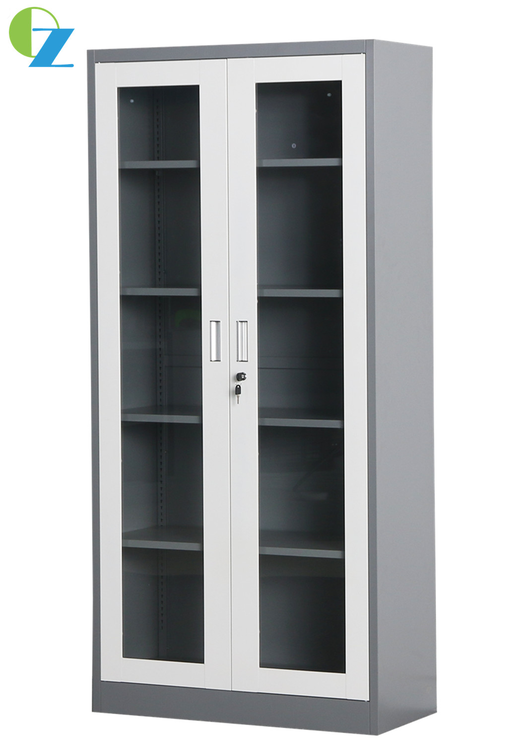 1mm Thickness Two Glass Door Filing Cabinet Swing Door Storage Cupboard
