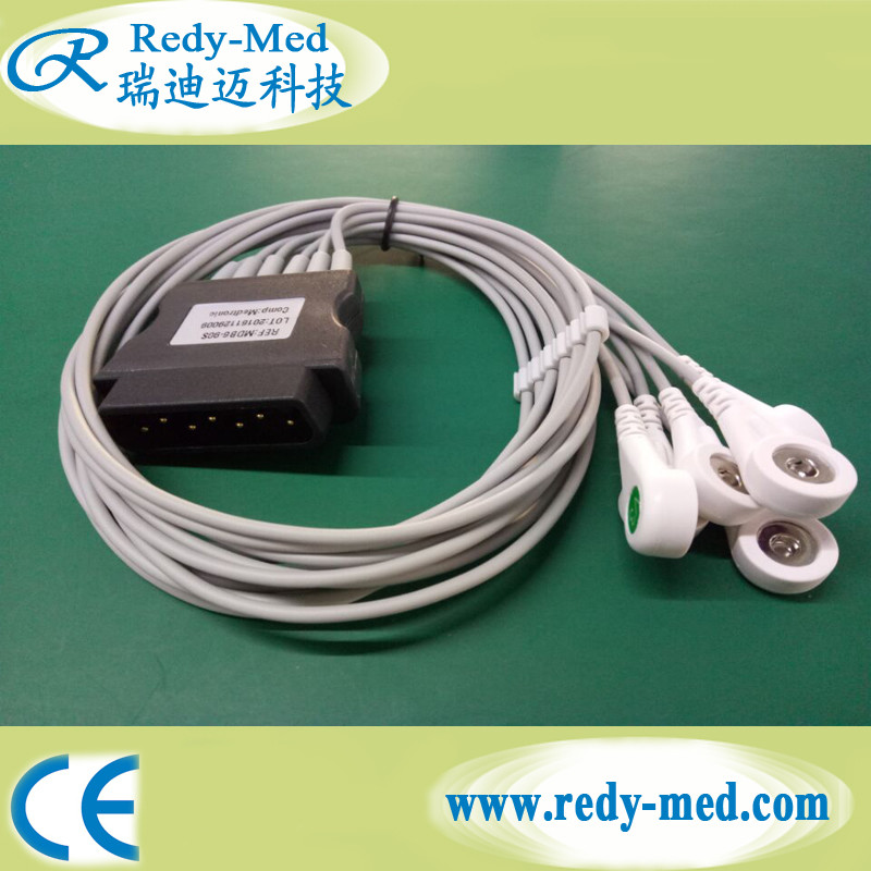 4 Leads 6 Leads Wires Snap ECG Lead Cable Compatible For