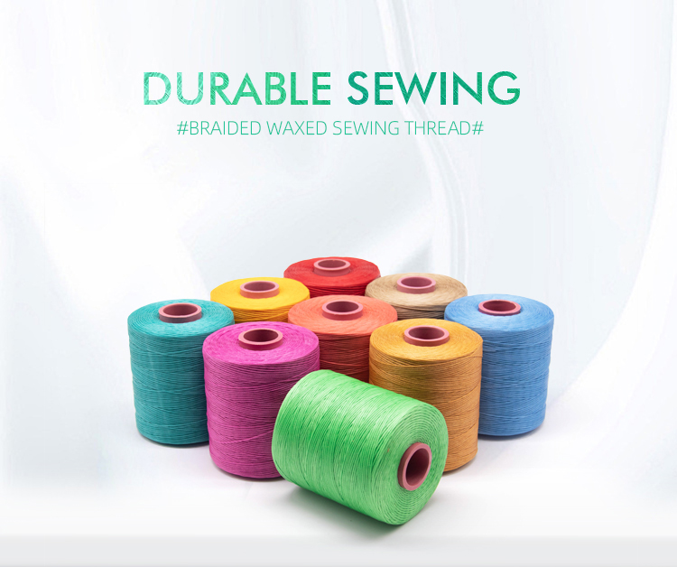 Weaving Kangfa 0.8MM 100% Polyester Waxed Thread for Leather 210D/16 Flat Waxed Thread